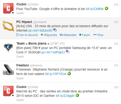 Exemple de tweets intéressants