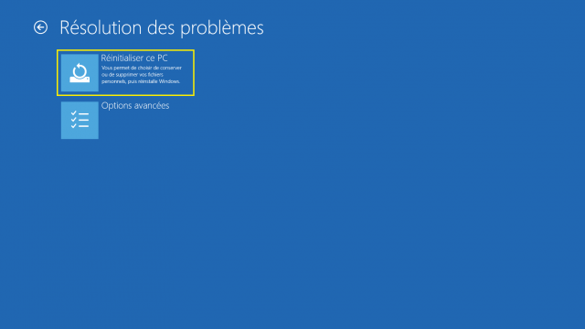 Réinitialiser ou réinstaller Windows 10 (avec ou sans clé USB d