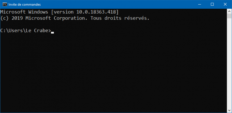 Ouvrir l’invite de commandes sur Windows – Le Crabe Info