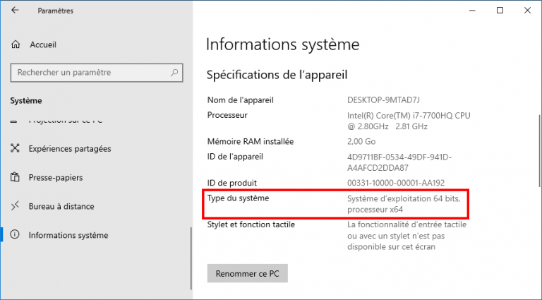 32 ou 64 bits ? Comment savoir (Windows et processeur) – Le Crabe Info