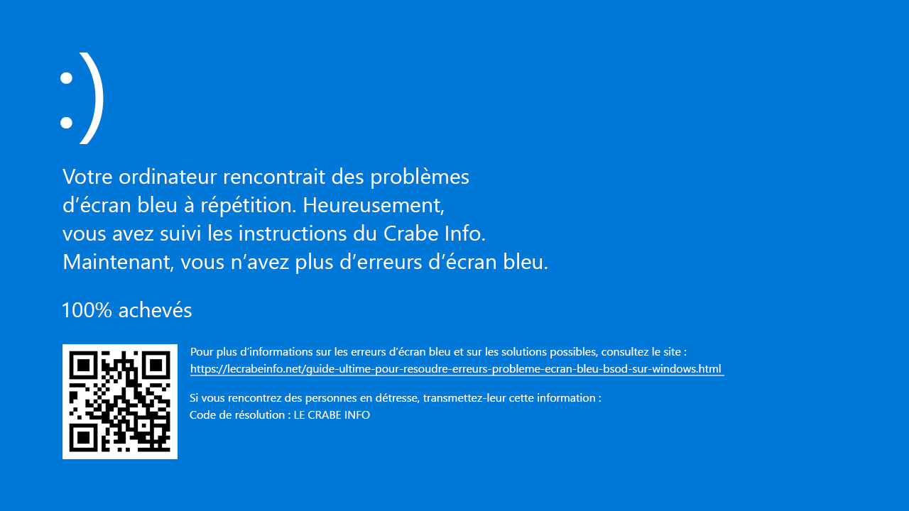 virus windows écran bleu faux virus écran bleu QFB