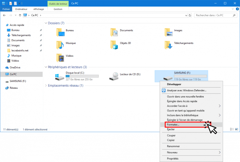 Formater un disque (disque dur, SSD, clé USB) sur Windows – Le Crabe Info