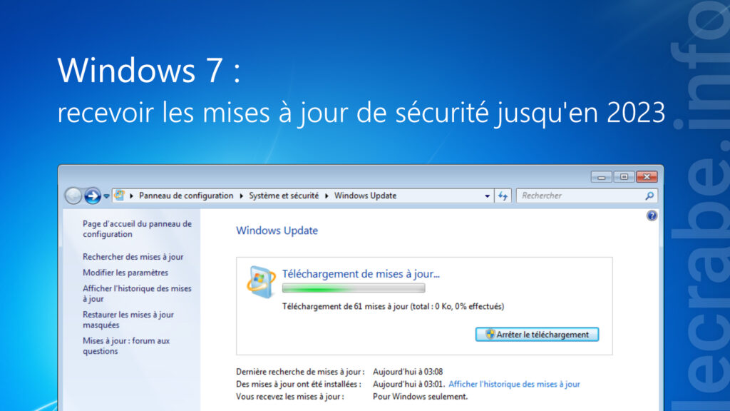Réparer Windows Update (échec des mises à jour et erreurs) – Le Crabe Info