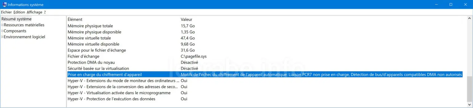 Activer le chiffrement de l’appareil (BitLocker) sur Windows 10 Famille ...