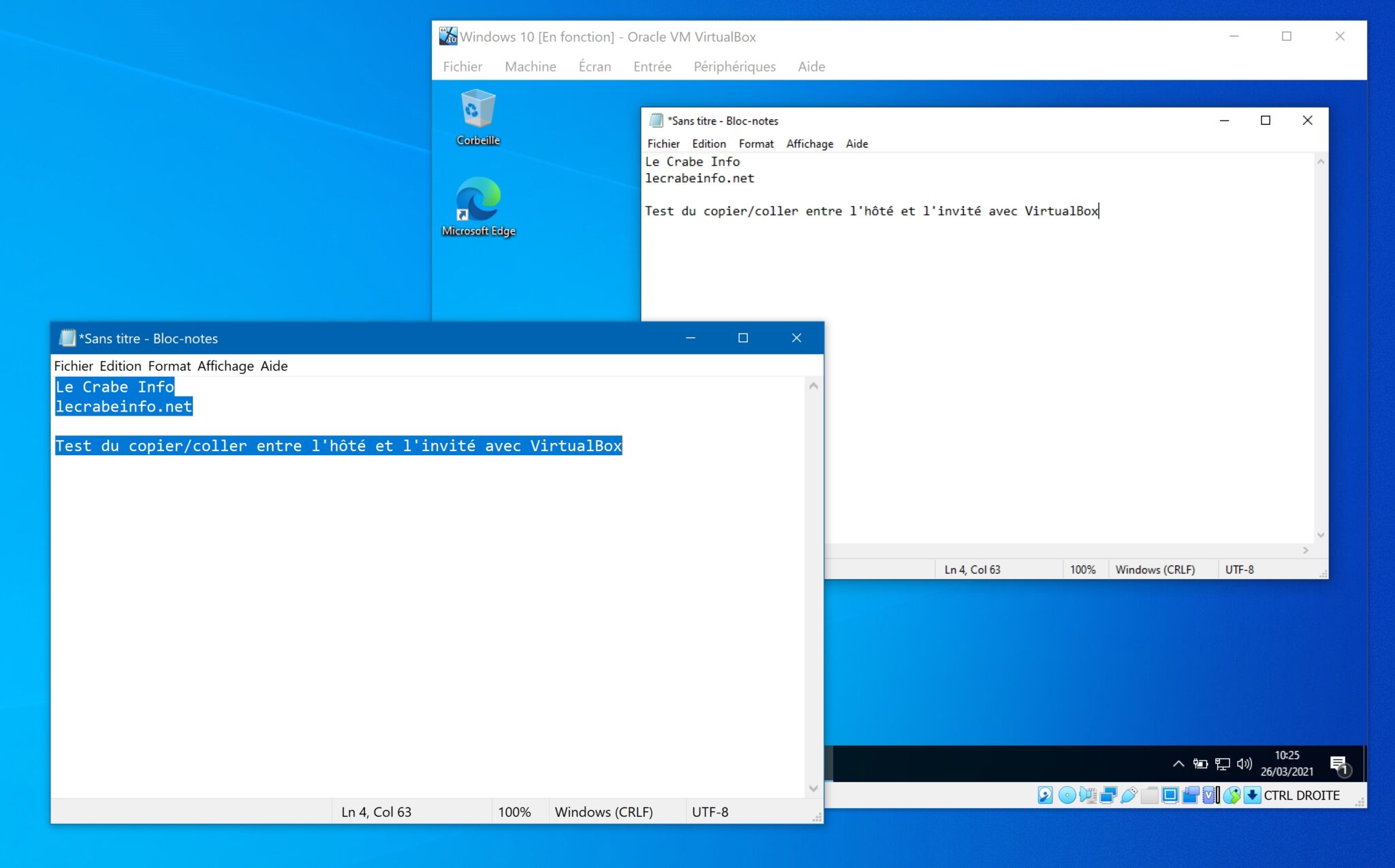 VirtualBox activer le copier/coller entre la machine hôte et invité