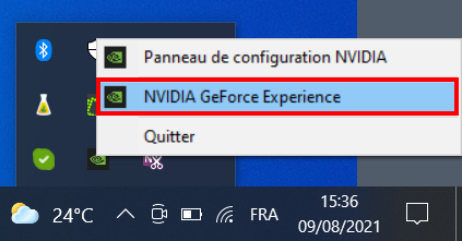 Cliquer sur NVIDIA GeForce Experience