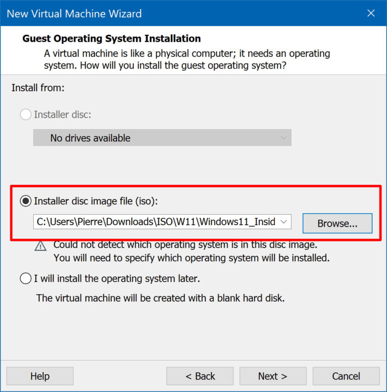 Installer Windows 11 dans une machine virtuelle avec VMware Workstation
