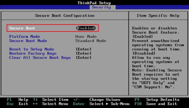 Activer le Secure Boot sur un PC UEFI – Le Crabe Info