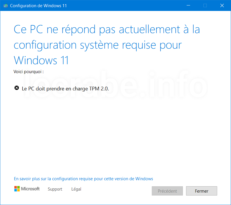 Installation Windows 11 sur configuration montée (si licence