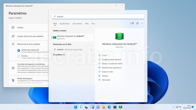 Windows 11 : installer WSA (Windows Subsystem for Android) – Le Crabe Info