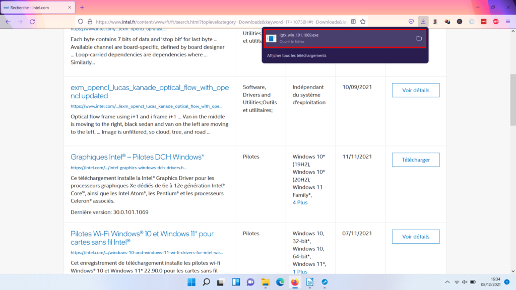 DRR Windows 11 - ouvrir fichier téléchargé