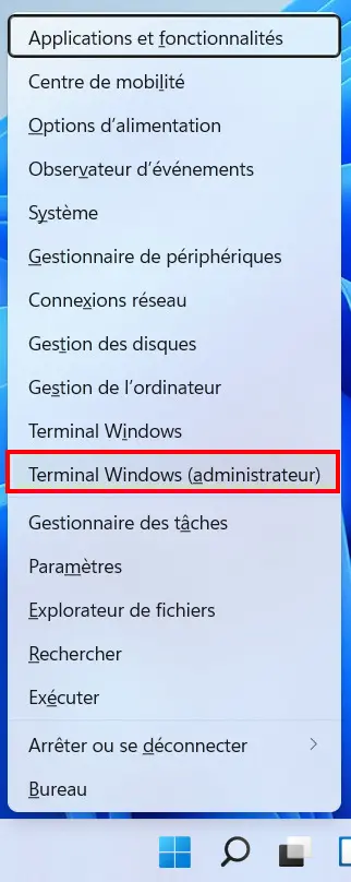 Windows 11 ancien ruban - ouvrir Terminal