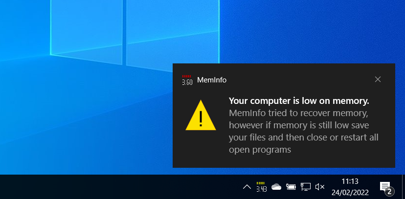 your-computer-low-memory-ordinateur-faible-memoire-notification-meminfo-windows-62175ad7e104a MemInfo: Como gestionar y ver el uso de RAM en Windows - REPARACION ORDENADOR PORTATIL MADRID