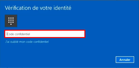 Windows Hello - Code confidentiel pour entrer