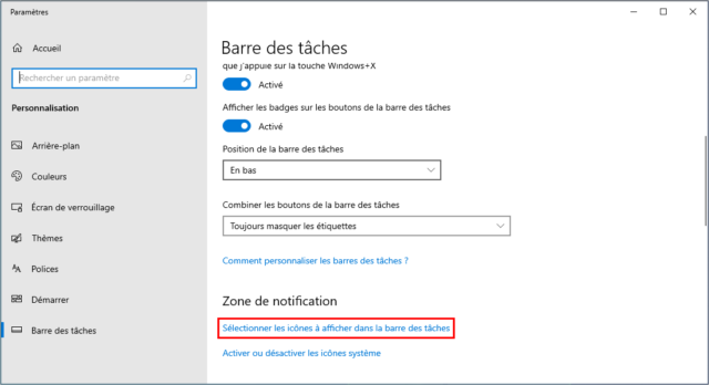 Afficher les icônes cachées dans la zone de notification de Windows ...