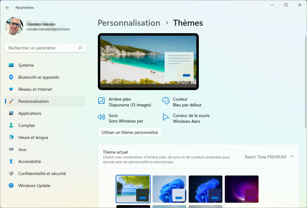 Windows 11 installer thème - Personnalisation thèmes