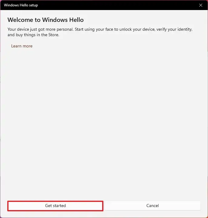Windows 11 Windows Hello - démarrer configuration reco visage
