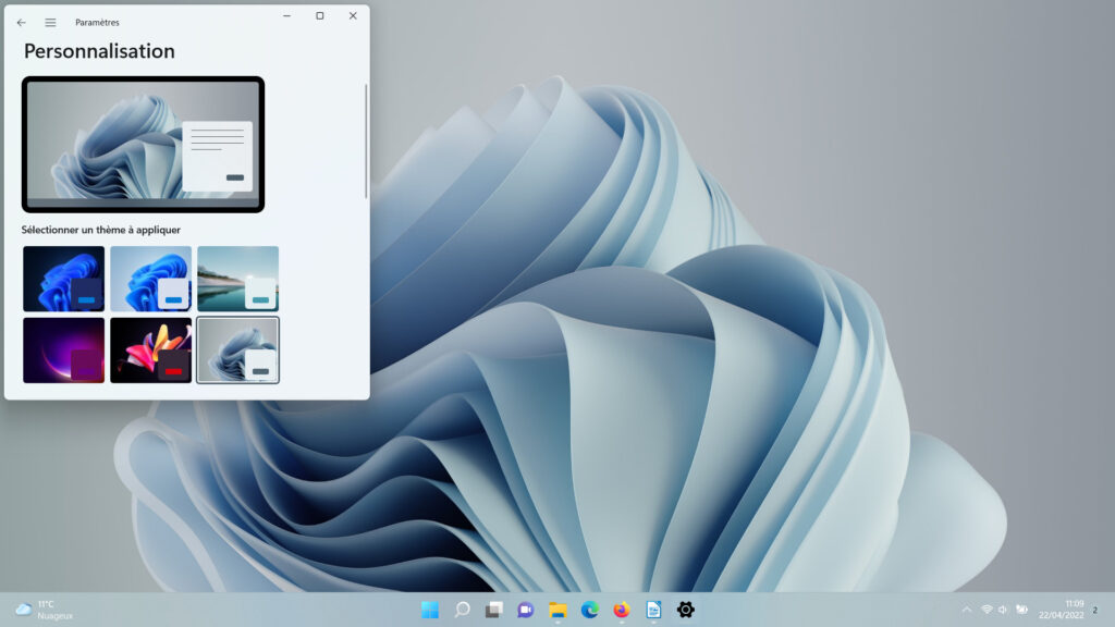 Windows 11 Changer thème - Débit