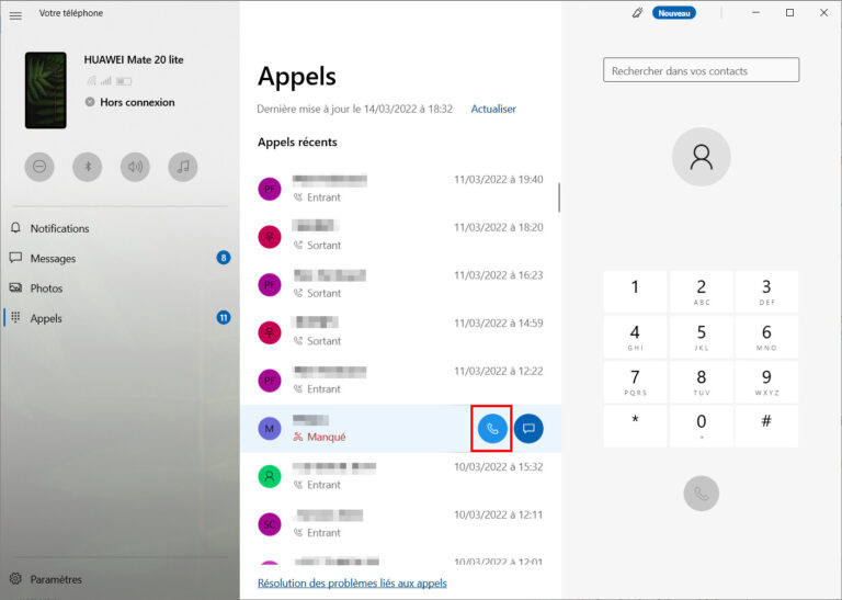 Passer et recevoir des appels téléphoniques à partir de votre PC