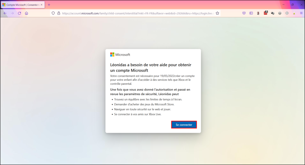 Windows 10 Contrôle parental - Besoin aide se connecter