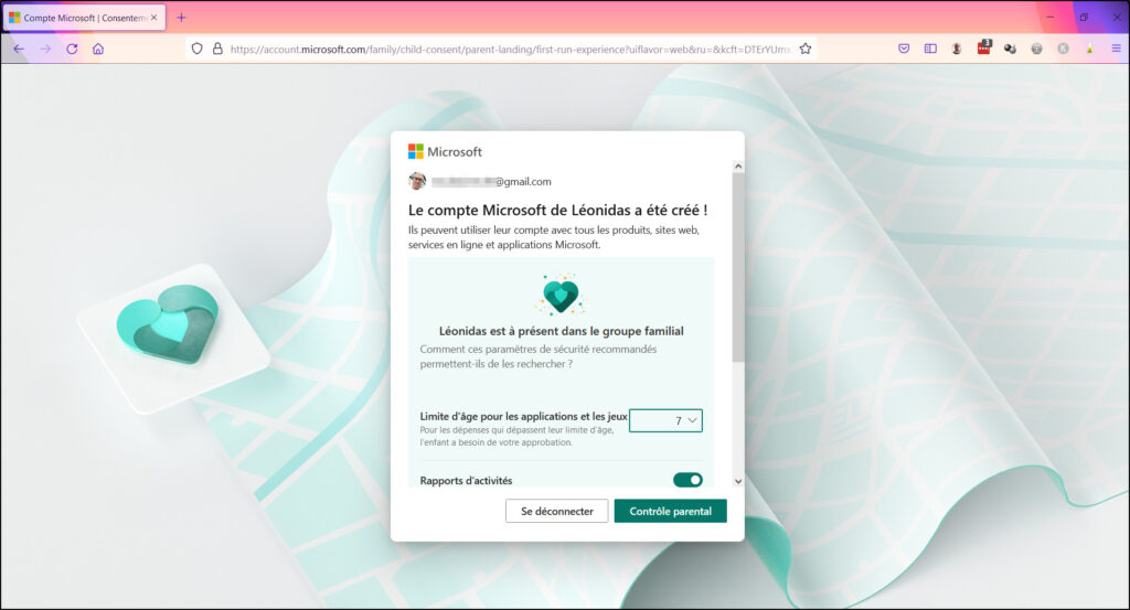 Windows 10 Contrôle parental - Autres autorisations