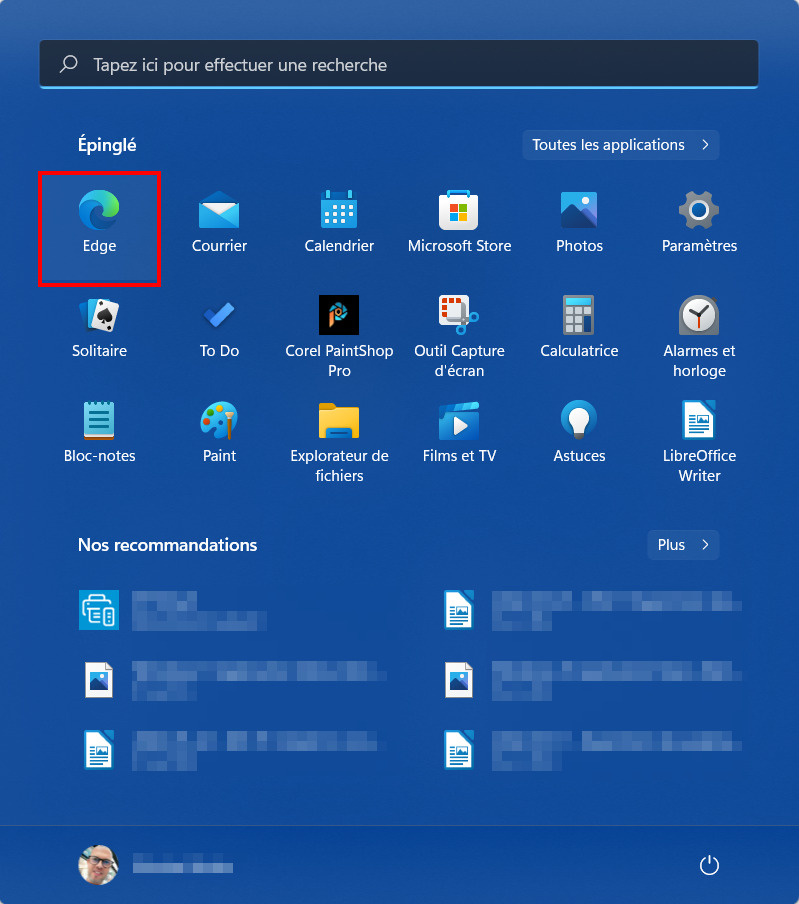 Windows 11 Supprimer application menu Démarrer - Choisir application à supprimer