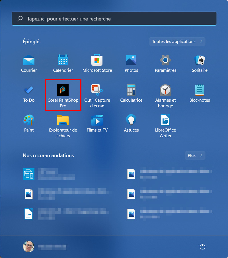 Windows 11 Supprimer application menu Démarrer - Sélectionner application à supprimer