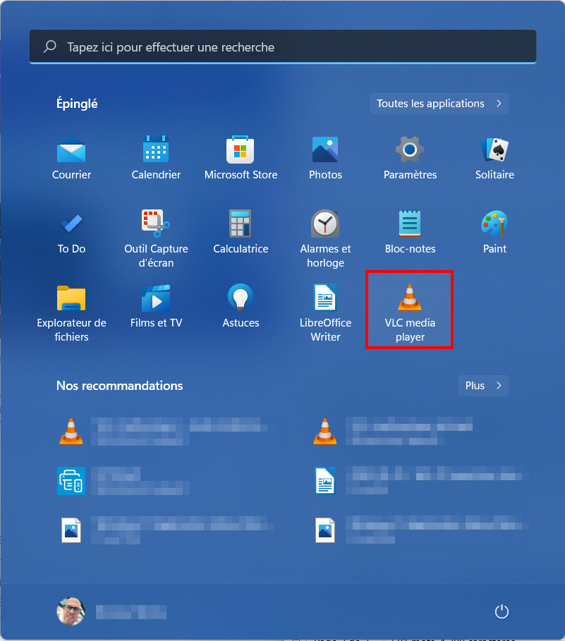 Windows 11 Supprimer application menu Démarrer - Sélectionner logiciel à supprimer