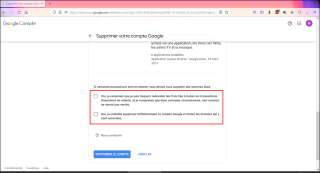 EFFACER UN COMPTE GOOGLE visual data 6