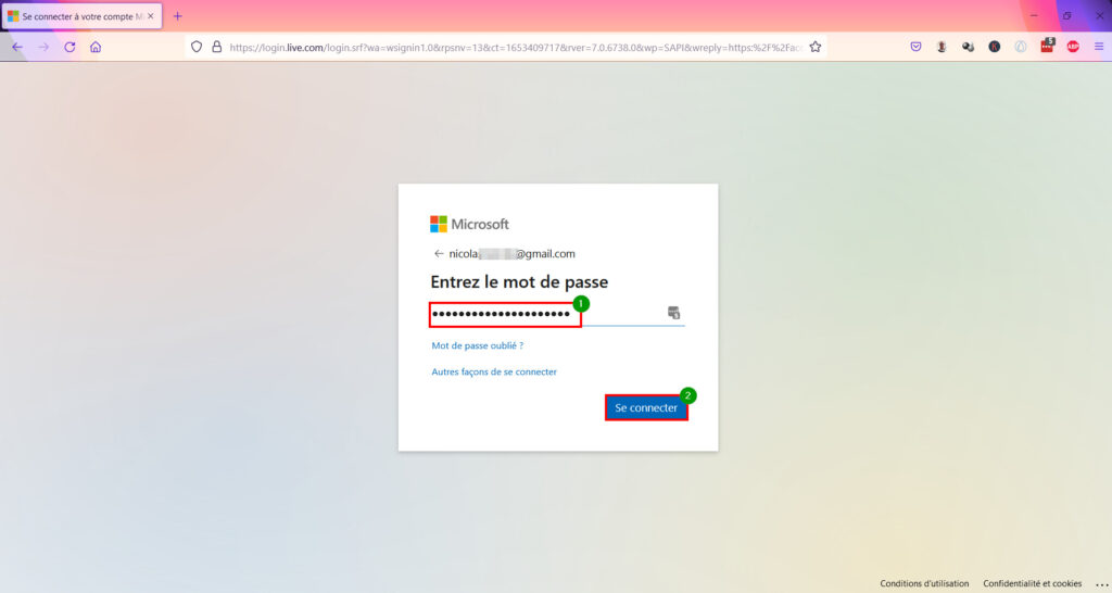 Contrôle Parental Windows 11 - Taper mot de passe pour connexion compte Microsoft parent