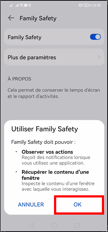 Configurer Family Safety Android - OK utiliser Family Safety