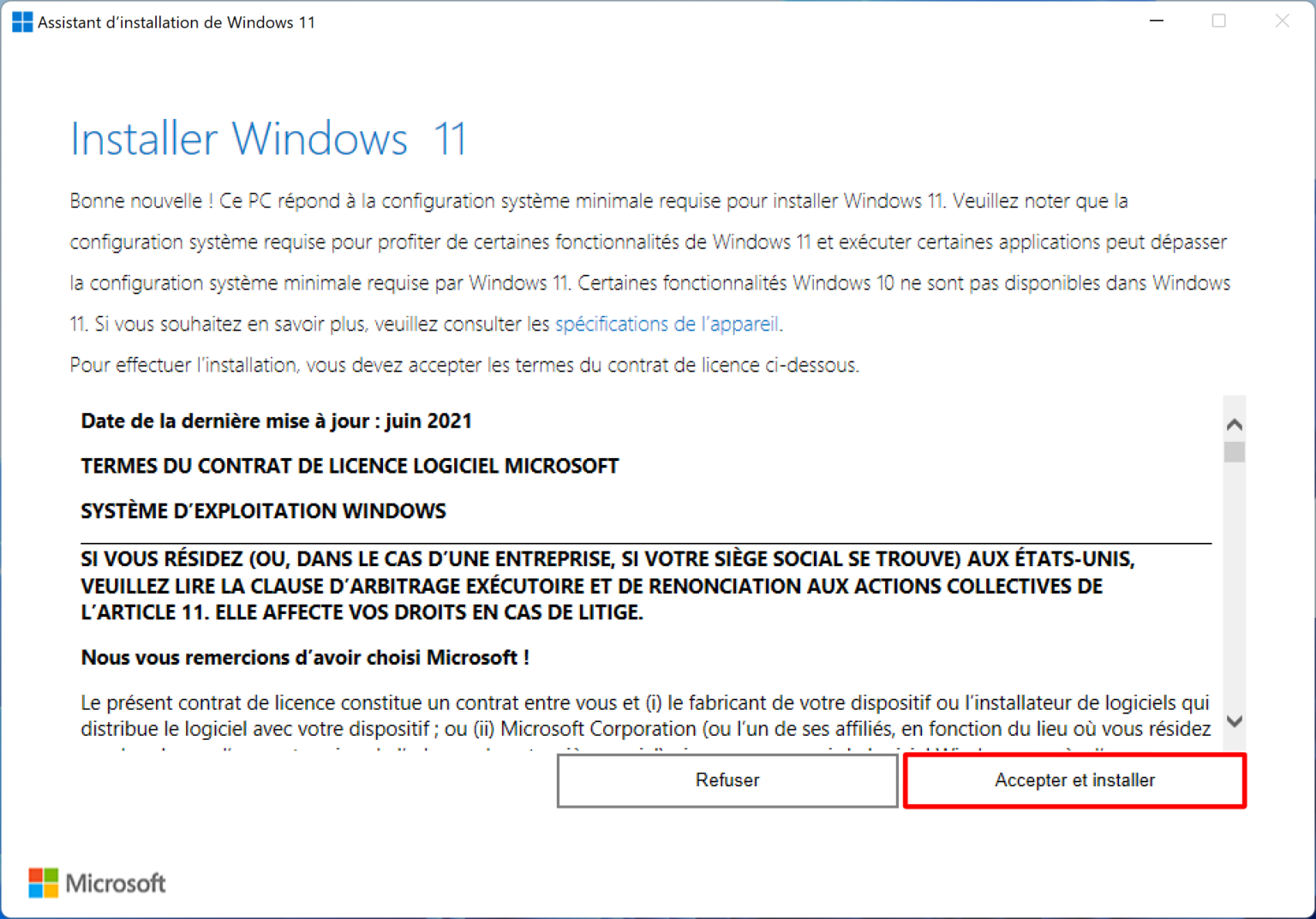 assistant d installation de windows 11 23h2