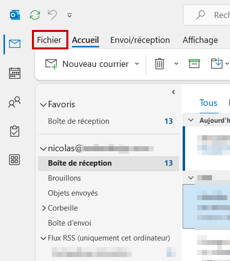 Outlook changer police ouvrir Fichier