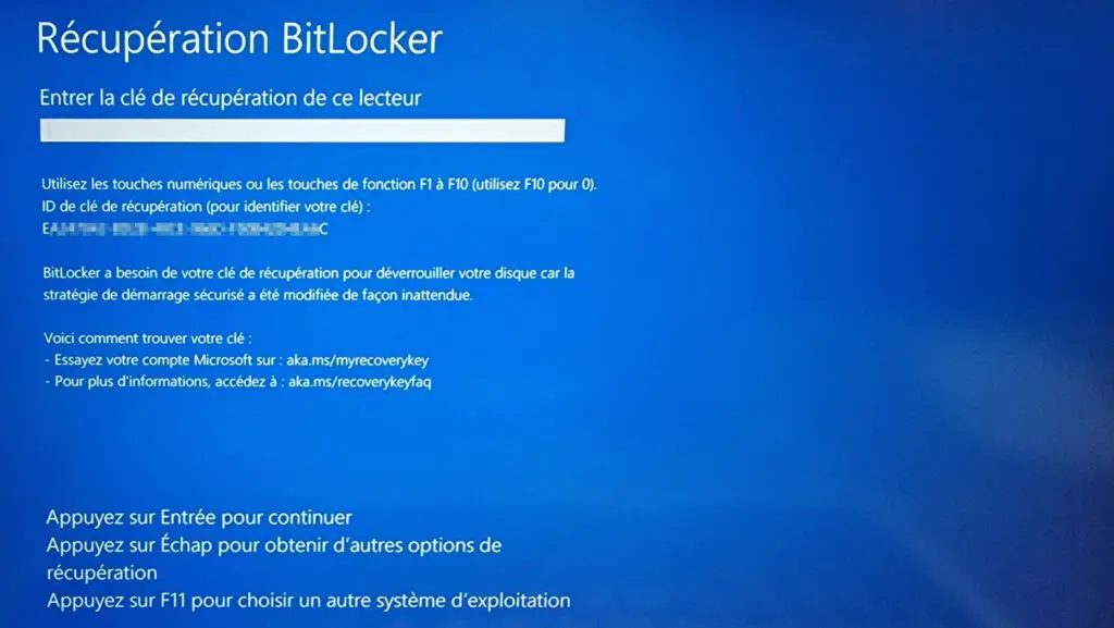 Récupération BitLocker