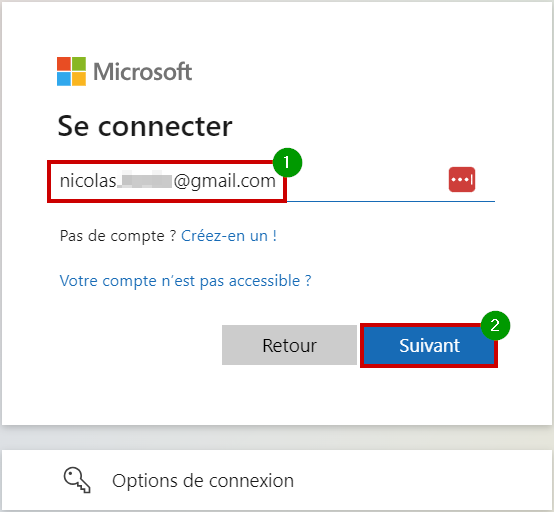 BitLocker bloque mon PC - taper adresse mail pour compte Microsoft