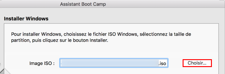 Installer Windows sur Mac d'Apple avec Boot Camp - choisir l'ISO