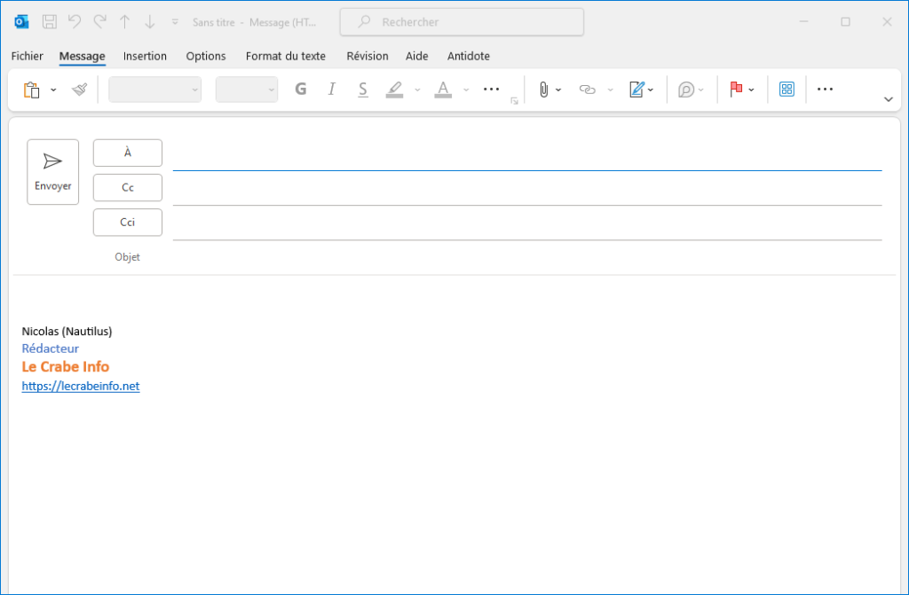 Outlook.com créer signature mail - Signature automatique dans nouveau courrier