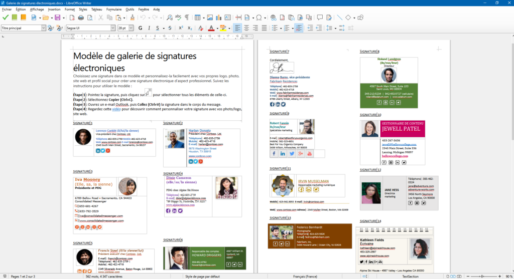 Outlook créer signature mail - modèles de signatures par Microsoft