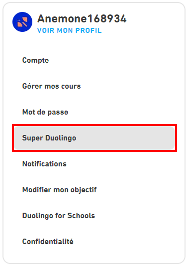 Comment supprimer un compte Duolingo - Accéder à son abonnement Super Duolingo