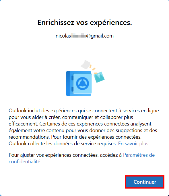 Outlook connecter compte mail - Expériences