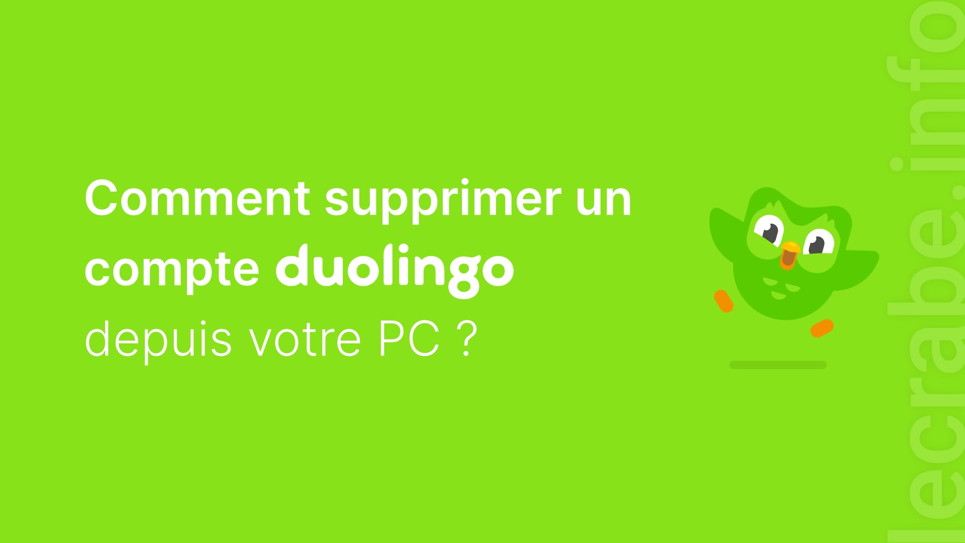 Supprimer compte Duolingo depuis un PC