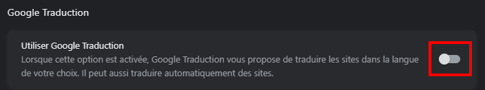 Traduction page chrome - Activer Google Traduction