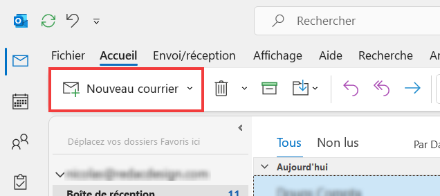 Outlook accusé de réception - Nouveau courrier dans Outlook 365