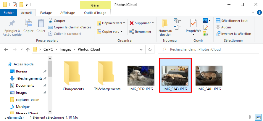 Windows 10 Explorateurs fichiers sélection photo modifier image écran verrouillage