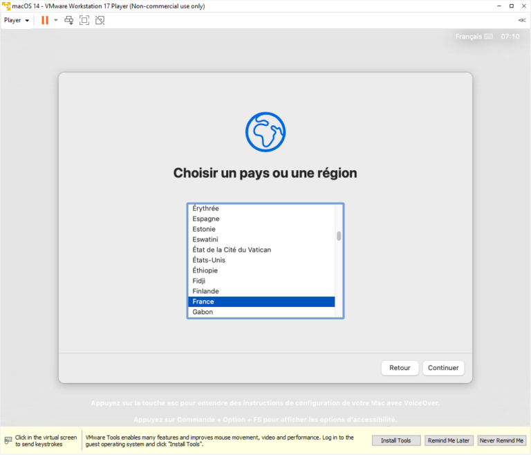 Installer macOS Sonoma sur Windows (VMware Workstation) – Le Crabe Info