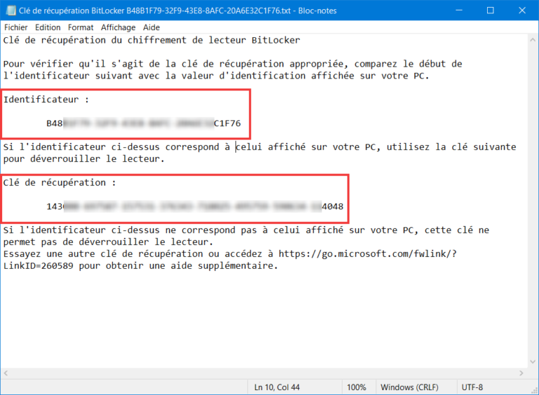 Où trouver la clé de récupération BitLocker ? Le Crabe