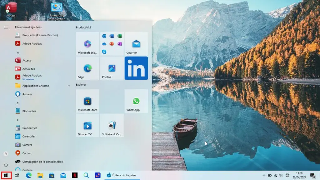 Retrouver le menu Démarrer de Windows 10 - Le menu Démarrer de Windows 10 s'affiche sur Windows 11