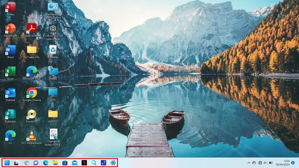 Retrouver le menu Démarrer de Windows 10 - Les icônes de la barre des tâches se trouvent sur la gauche de votre écran