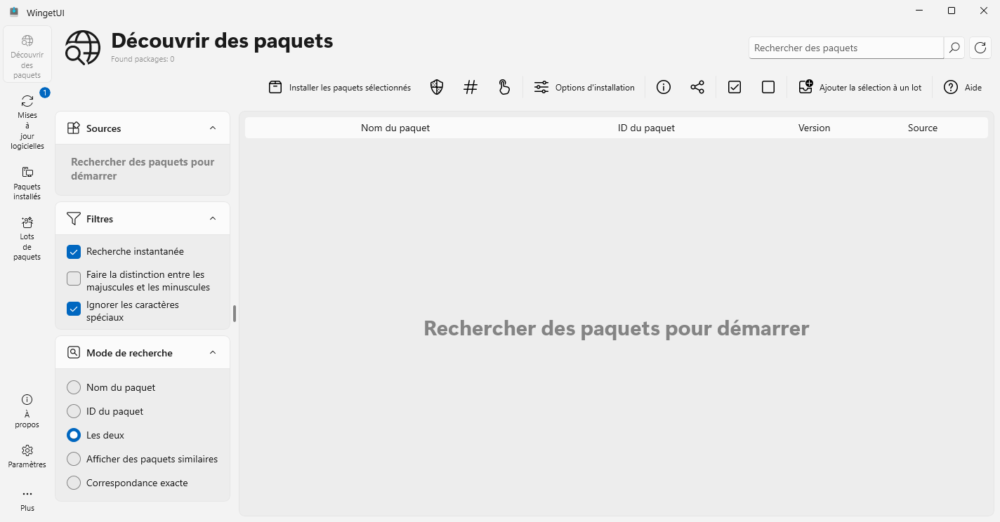 Présentation générale de WingetUI (UnigetUI)