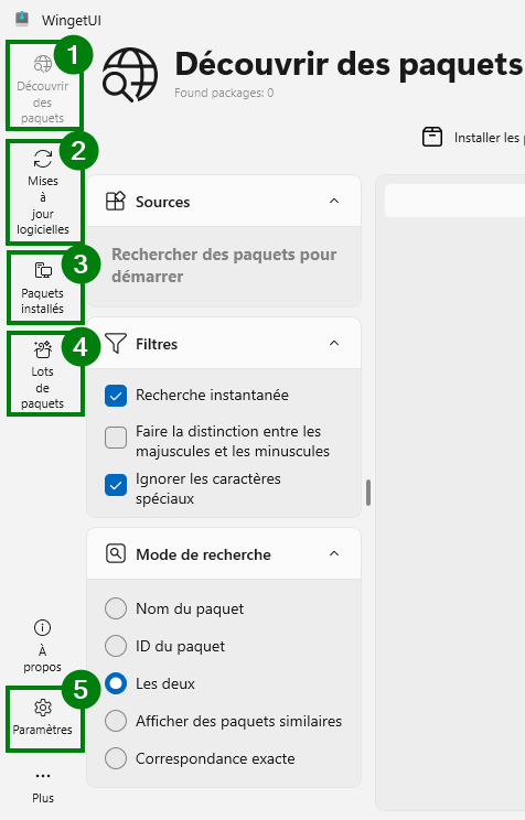 Découvrir l'interface de WingetUI